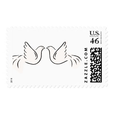Wedding Symbol of Peace and Love Postage Stamps by weddingcards