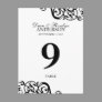 Wedding table number card party reception B&W Post Cards