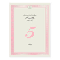 WEDDING TABLE NUMBER CARD PASTEL POLKADOTS RIBBONS postcards