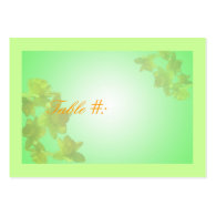 wedding table number card,yellow tulip flowers business card