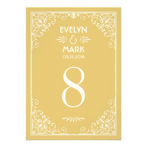 Wedding Table Number Cards | Art Deco Style