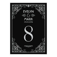 Wedding Table Number Cards | Art Deco Style Custom Invite