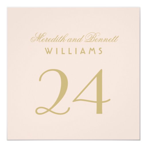 Wedding Table Number Cards | Blush and Gold