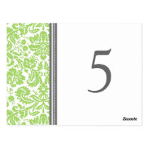 Wedding Table Number Cards Lime Grey Postcard