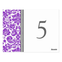Wedding Table Number Cards Plum Grey Post Cards
