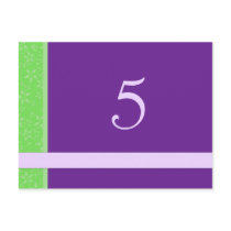 Wedding Table Number Cards Purple Lime Floral Post Card
