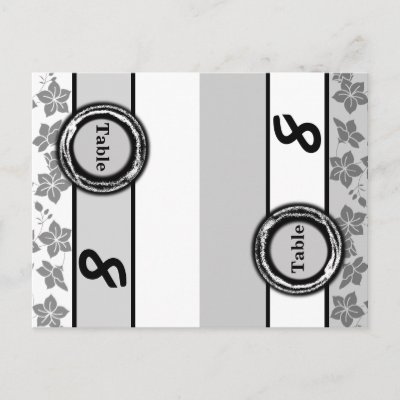 Wedding Table Number Folding Postcard Silver Ring by cardzila