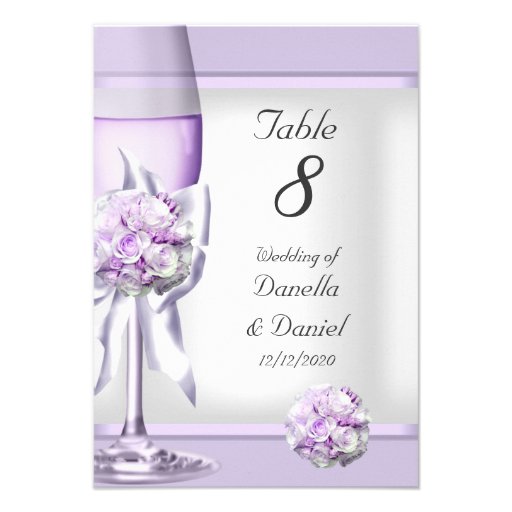 Wedding Table Number Lavender Purple Lilac 3 Announcements