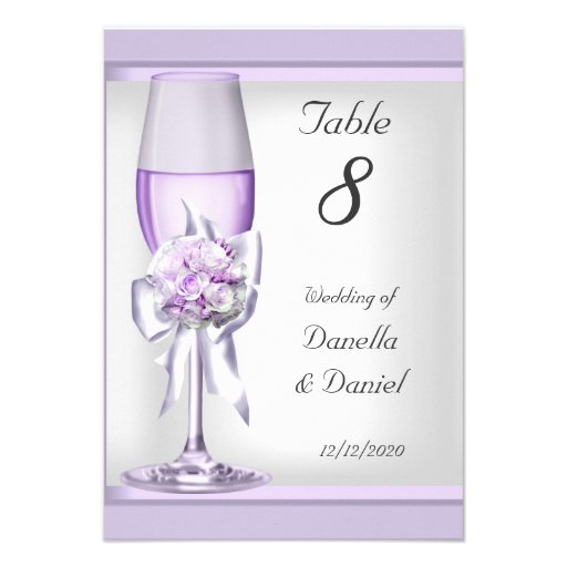 Wedding Table Number Lavender Purple Lilac 3 Announcements