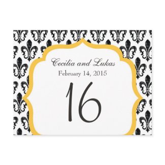 Wedding Table Number | New Orleans | Gold Postcards