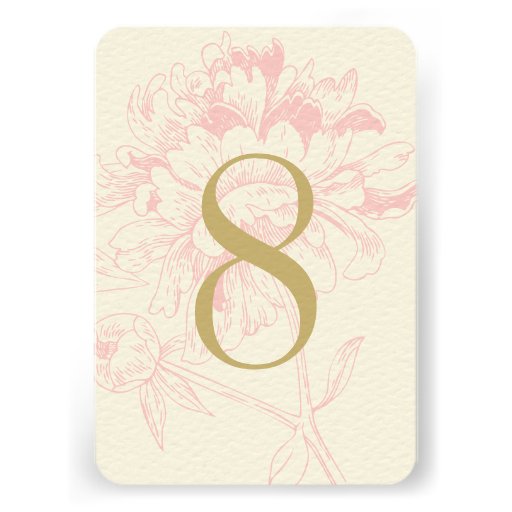 Wedding Table Number | Pink Floral Peony Design Invite