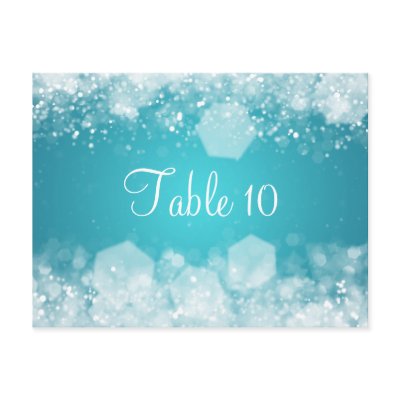 Wedding Table Number Sparkling Night Blue Postcard