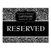Wedding Table RESERVED Sign Modern Pattern Postcard