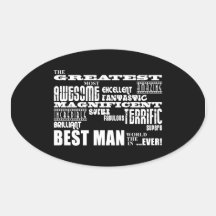 Wedding Thank You Best Men : Greatest Best Man Oval Stickers