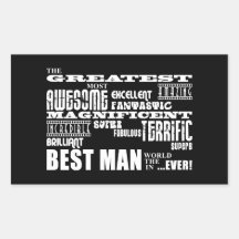 Wedding Thank You Best Men : Greatest Best Man Rectangle Stickers