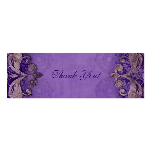 Wedding Thank You Card Bookmark Favor Verdigris PB Business Card Templates (back side)