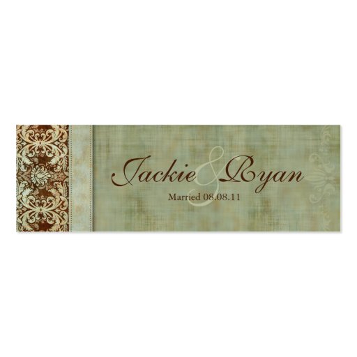 Wedding Thank You Card Bookmark Favor Vintage Business Card Template
