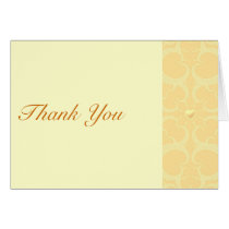 Wedding Thank You Card - Cream Ivory Gold Pattern