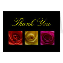 Wedding Thank You Card - Roses pink yellow orange