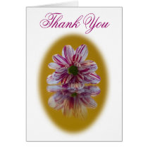 Wedding Thank You Card - Striped Daisy Gerbra pink