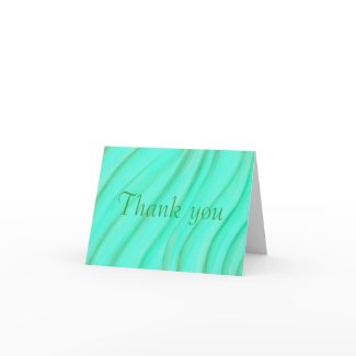 Wedding Thank you cards, green and gold blends card