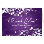Wedding "Thank you"  Cherry Blossom Purple Greeting Cards
