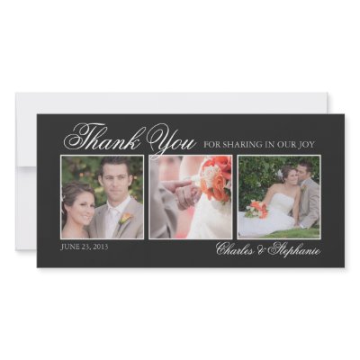 Wedding Thank You in Black & White Photo Card