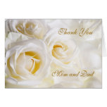 Wedding Thank you Mom and Dad Card, white roses