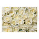 Wedding Thank you Mom and Dad Card, white roses