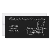 Wedding Thank You Monogram and Message PhotoCard
