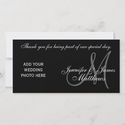   Message  Wedding on Wedding Thank You Monogram And Message Photocard Customized Photo Card