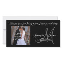 Wedding Thank You Monogram and Message photo cards