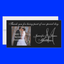 Wedding Thank You Monogram and Message Customized Photo Card