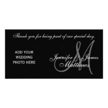 Wedding Thank You Monogram and Message PhotoCard Customized Photo Card