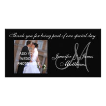 Wedding Thank You Monogram and Message Customized Photo Card