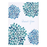 Wedding Thank You Note Blue Blooms Flower Cards Invitations