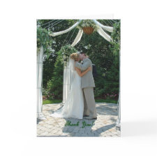 Wedding, thank you note, kissing couple card