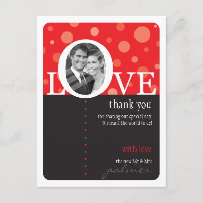 WEDDING THANK YOU NOTE LOVEbubbles 2 Post Card by edgeplus