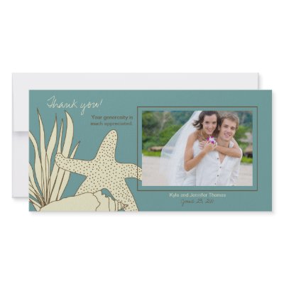 Wedding Thank You Photo Card - Beach Theme