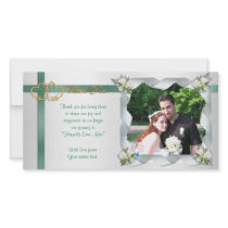 Wedding thank you photo card ribbons