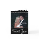 Wedding Thank You Photo Cards Damask Black White card