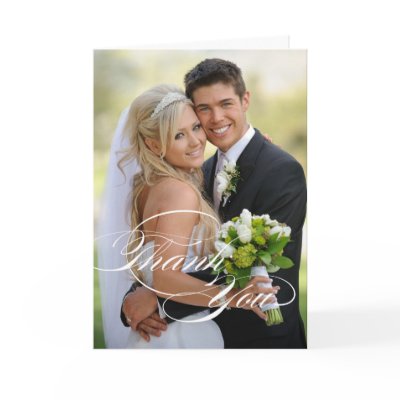 WEDDING THANK YOU PHOTO FOLDED CARD | WHITE SCRIPT