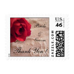 wedding postage, wedding stamps, invitations, red