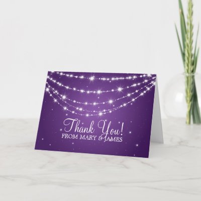 Wedding 'Thank you' Sparkling Chain Purple Greeting Card