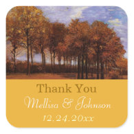 Wedding thank you stickers for fall wedding favor sticker