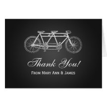 Wedding "Thank you" Tandem Bike Black Card