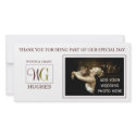 Wedding Thank You with Monogram Logo Photo Card photocard