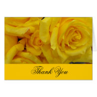 wedding thank you yellow rose flowers card