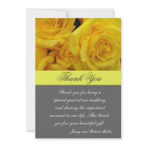 wedding thank you yellow rose flowers custom invitations