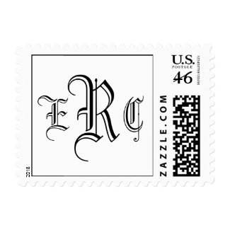 Wedding Three Letter Monogram USPS Postage stamp